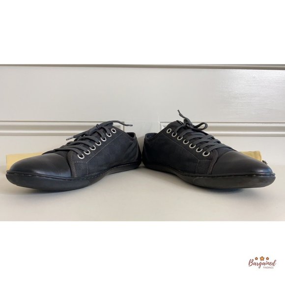 Authentic Louis Vuitton Gray/Black Damier Graphite Nylon Men's Sneakers Size 9.5 - Picture 10 of 14